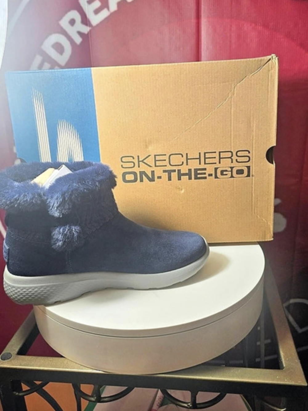 Skechers On-the-Go Blue Ankle Boots New Navy Size 7